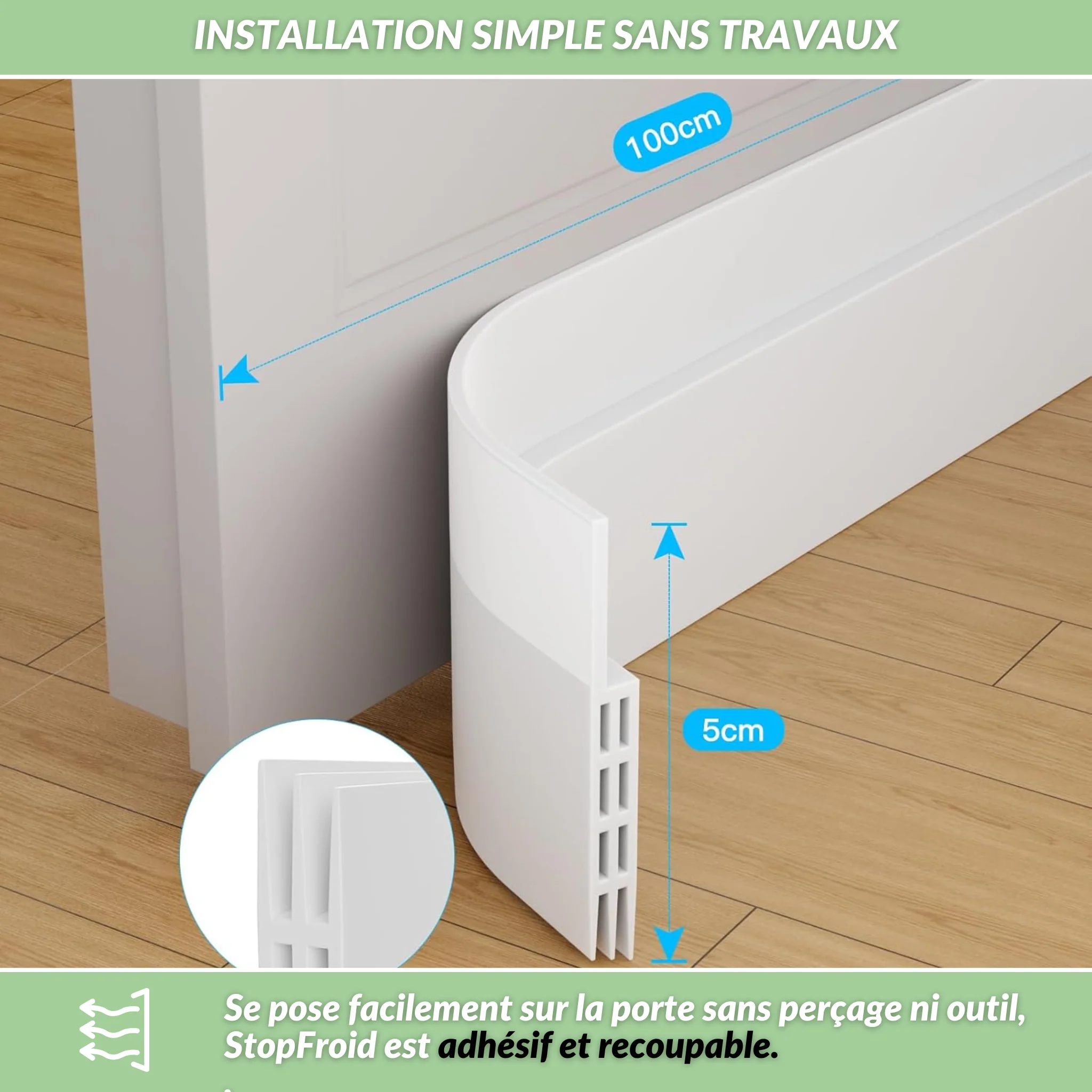 StopFroid | Bas de porte isolant contre le froid et les courants d’air - Image 9